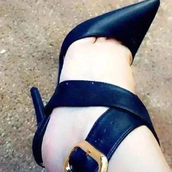 Black Strappy Heels - Picture 5 of 6